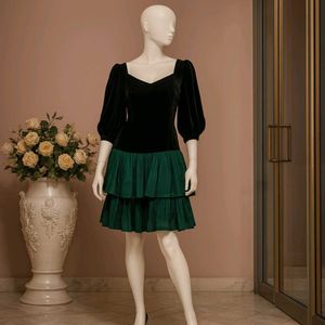 Vintage Velvet & Emerald Green Dress