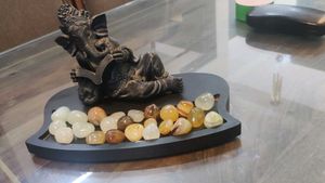 Elegant Lord Ganesha Reading Idol with Decorative