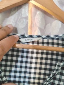 George Gingham Black &amp; White Checkered Dress
