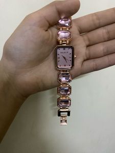 Fancy  Pink Stone Watch