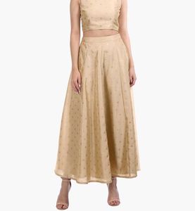 Flared Foil Print Ethnic Skirt