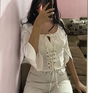 Cottagecore Corset Top🤍 (S)