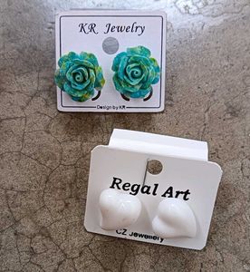 Two Classy Stud Earrings For Girls And Women