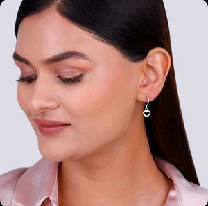 925 silver Heart Hoop Earrings