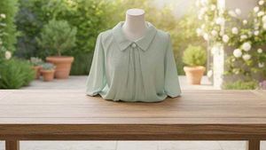 Mint Green Pleated design