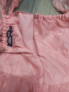 Pink Organza Mini Dress