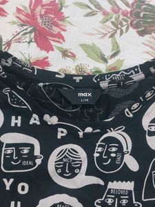 Women Graphic Printed Round Neck Cropped Tshirt