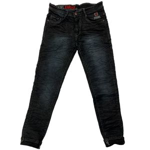 Black Washed Diesel Slim-Fit Jeans for Men Size 30