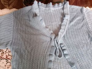 LIGHT BLUE FIRREL CARDIGAN