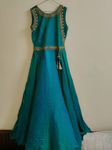 Peacock Green Colour Gown