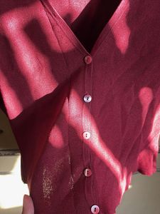 Burgundy Button-Down Top
