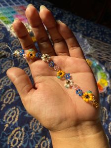 Floral Beaded Bracelet Pack Of 2
