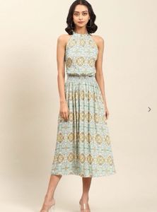 Aarke Ritu KumarPrinted Halter-Neck A-line Dress
