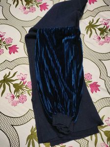 🥳Stylish Blue Velvet Sleeve Dress
