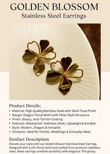 Golden Blossom Stainless Steel Earrings