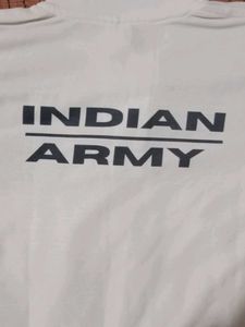 White Polo Shirt with Indian Army Logo