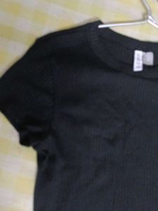 Black Cute Crop Top
