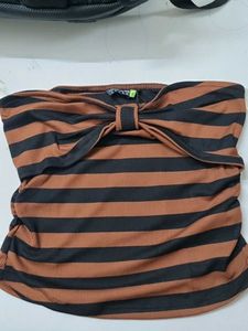 Striped Tie Crop Top