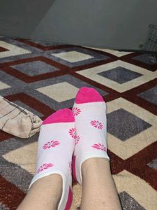 my used pink cotton ankle socks