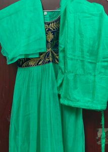 Green Embroidered Party Dress