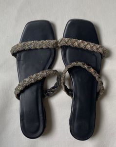 Truffle collection Sparkly Black Flats