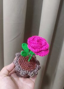 Crochet Rose in Pot