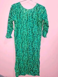 Green Printed Midi Dress