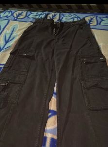 8 pocket black cargo jeans