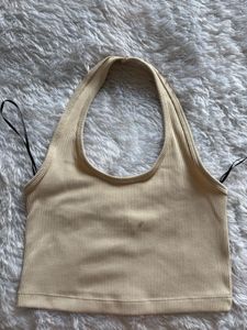 Combo of H&M Beige Halter Top & Crop To