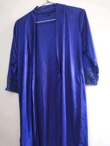 Lace Trim Nightie with robe