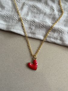 Heart Shape Red Color Necklace For Women
