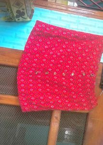 Jaipuri Dyed Cotton Blend Mini Skirt