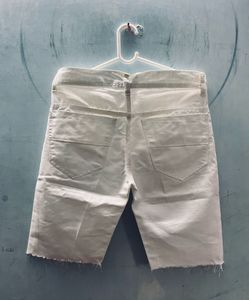 Custom White Denim Shorts