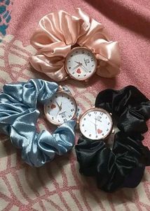 Girl Beautiful Scrunchies Belt Watches
