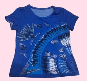 Blue Graphic Tee Y2k