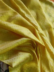 Lime Yellow And Orange Pure Kanchipuram Silk Saree