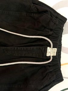Black Denim Cargo Pants
