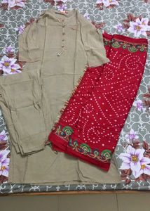 Chunri Print Dupatta 3 PC. Suit❤️