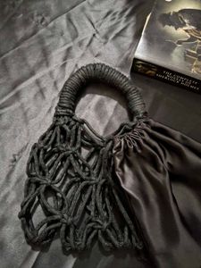 Macrame Cute Black Mini Bag
