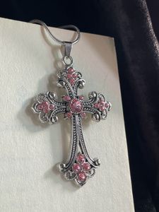Chunky Rose Quartz Cross Charm