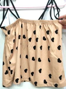 Heart Print Cami playful Top &amp; shorts