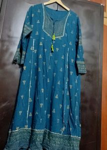 Sea🌊 Blue Anarkali Kurti For 44 Bust