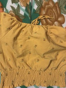 Cute Yellow Floral Top