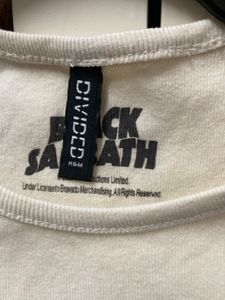 H&amp;M Black Subbath Crop Tee