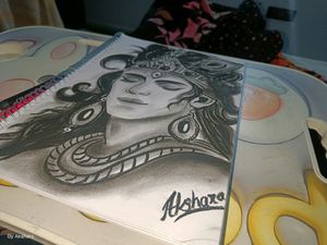 Charcoal Krishna Painting