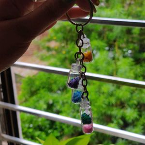 Glitter Bottle Charm Keychain