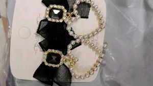 Destiny Jewels Gold Plated Korean Style Black Bow