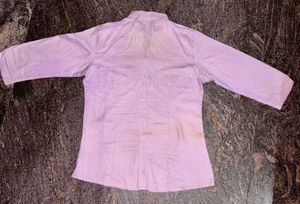 Pink Dotted Casual Shirt For Women