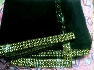 Black Net Saree