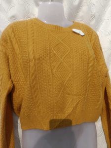 Mustard Knit Cropped Sweater 💛